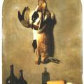 Jean-Baptiste Oudry: Nature morte (lièvre, canard, bouteilles, pain et fromages)